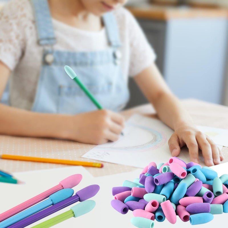 Aipker Pencil Erasers, Pencil Eraser Toppers, Cap Erasers, Pencil Top Erasers for Kids, Pencil Top Erasers Bulk (80Pcs/Box) - Image 5